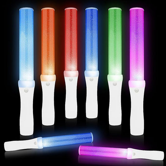 12PCS Glow Sticks Bulk, LED Light Stick with Remote Control, 3 Flashing Modes, 13 Changeable Colors, Batteries Included - Ideal for Wedding, Raves, Concerts, Parties, Camping and Sporting Events