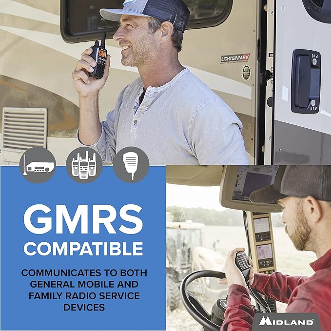 Midland – MXT115AGVP3 - 15 Watt GMRS MicroMobile Two Way Radio - Off Roading Outdoor Farm Radio - Extended Range 3dB gain Ghost Antenna, Antenna Cable, Mounting Bracket - Farm Tractor Bundle