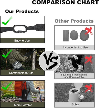 MDSTOP Portable Outdoor Toilet Solution, Durable & Versatile Strap with Buckle, Relieve Leg Fatigue and Free your Hands, Suitable for Camping, Hiking, Fishing, Hunting