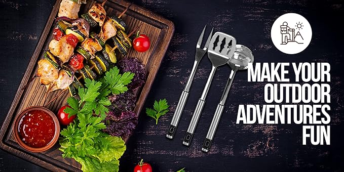 Camp Cooking Utensils | 11 Piece Camping Kitchen | RV Cookware Kit | Travel Grill Set | BBQ Accessories & Essentials for Camper