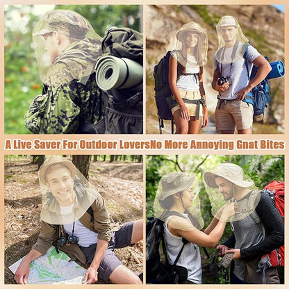 6 Pack Mosquito Head Net Bug Head Net Insects Mesh Head Net for Outdoor Face Neck Head Protecting