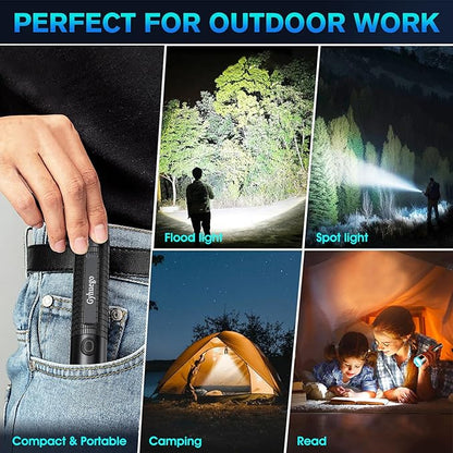 Led Flashlight, Recharge Tactical Flashlights High Lumens 10000, Zoomable Waterproof Flash Lights for Emergency, Outdoor, Home, Camping, Hiking