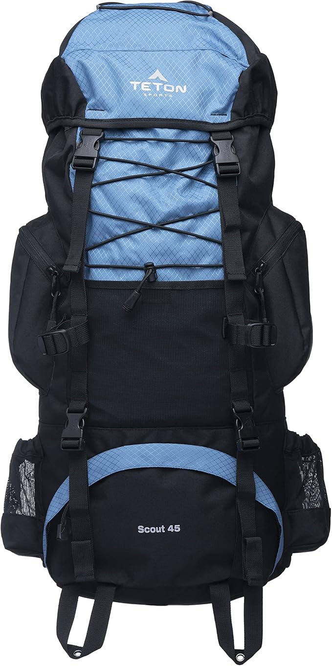 TETON 45L Scout Internal Frame Backpack for Hiking, Camping, Backpacking, Rain Cover Included