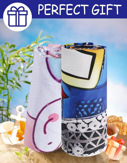 Microfiber Beach Towel – Excavator Quick Dry Lightweight Sand Free Oversized Towel Accessories Travel Must Have Swim Pool Yoga Camping Gear Summer Cruise Ship Essentials Cloud Compact Gift 63" 32"