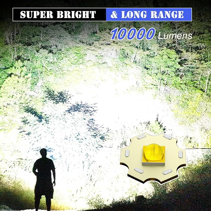 KEPEAK Rechargeable LED Flashlights High Lumens, Super Bright Flashlight with Cob Sidelight, Zoomable, 7 Modes, Handheld Flash Light for Emergencies, Camping, Daily, Outdoor