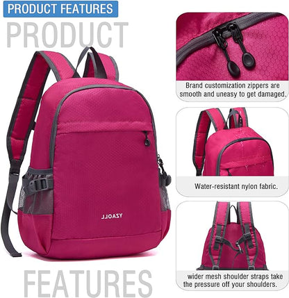 YZAOLL Small Lightweight Packable Hiking Backpack, 20L Hiking Backpack Day Pack for Women Men Travel Camping Vacation,Rose