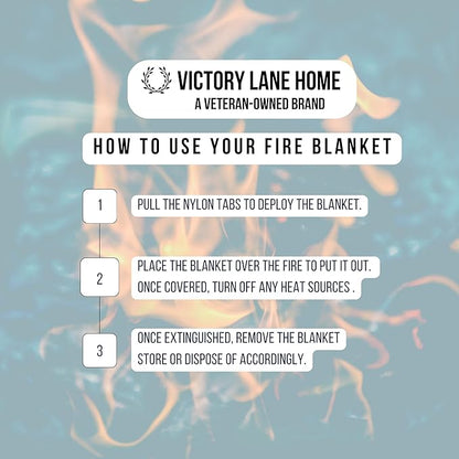 2 Pack Emergency Fire Blanket - Fire-Resistant Safety Blankets for Kitchen, Home, Car, Camping Use - Compact Fire Extinguisher Blanket for Smothering Flames (2 Pack - Standard)