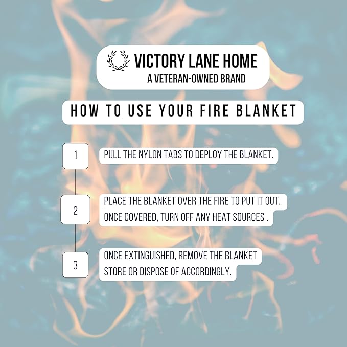 2 Pack Emergency Fire Blanket - Fire-Resistant Safety Blankets for Kitchen, Home, Car, Camping Use - Compact Fire Extinguisher Blanket for Smothering Flames
