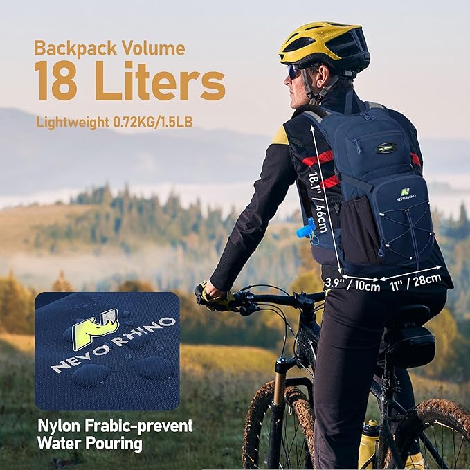 N NEVO RHINO Hydration Backpack, Hydration Pack Hydropack, Water Backpack Insulated Hiking Backpack with 3L Water Bladder for Hiking