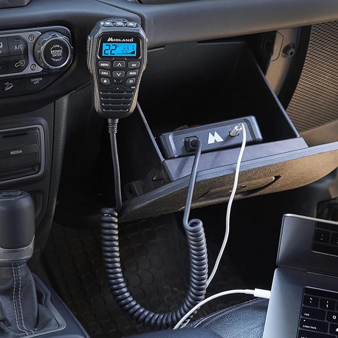 Midland - MXT575 MicroMobile® - 50 Watt GMRS Radio - Two-Way Radio - NOAA Weather Scan & Alert - 15 High Power GMRS Channels - Fully Integrated Control Mic