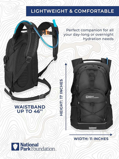 18L Hydration Backpack with 2 Liter Hydro Water Bladder Bag, Lightweight Daypack for Cycling, Hiking, Running, Climbing, for Men Women Kids