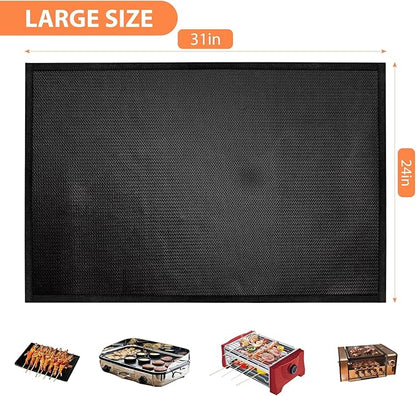 Under Grill Mats for Outdoor Tabletop Grill - 24 X 31 inch Fireproof-Grill Mats Easy to Clean Reusable Grill Mat, Heat Resistant Grill Table Mat, Fireproof, Waterproof, Oil Proof BBQ Mat