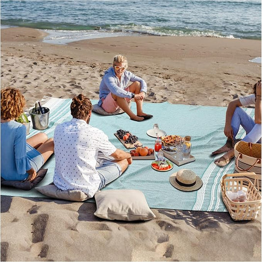 Extra Large Picnic Blanket Outdoor Turkish Beach Towel Camping Blanket ark Stadium Outside Festival Grass Hammock Grounding Rugs Lightweight Mexican Serape Floor Patio Baja Cobijas Mexicanas Para Mesa