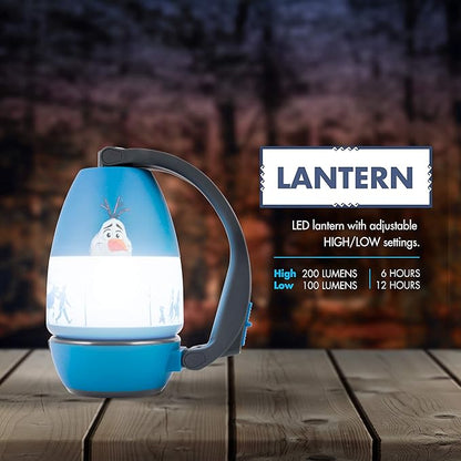 Disney Frozen Olaf 3-in-1 LED Lantern, Single-Pack, Night Light, Battery Operated, 200 Lumens, High/Low/Off, Flashlight, Desk, Table Top, Camping, Travel, Bedroom, 46627