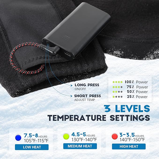 Heated Socks, Remote Control 4000mAh 5V Rechargeable Electric Heated Socks with 3 Heat Settings for Men Women Outdoor Hunting Skiing Camping Warm Winter Socks
