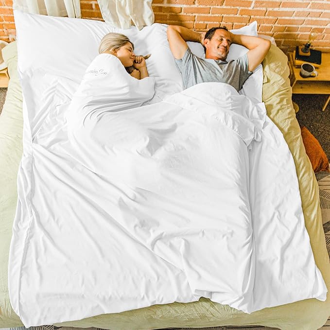 2 Cotton Sleeping Bag Liners Ultralight | Camping Sheets Lightweight | Travel Sheet Liners for Hotel