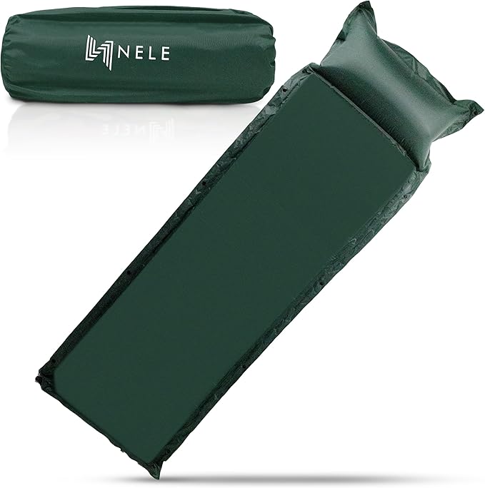 NELE Self Inflating Sleeping Pad 2inch Lifestyle Pad (Dark Green)