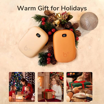 JISULIFE Hand Warmers, Rechargeable Electric Reusable Hand Warmers/Power Banks, Pocket Warmers with LED Display, Portable Hot Hands Hand Warmers for Outdoors Indoor, Gifts for Men Women Mom Dad