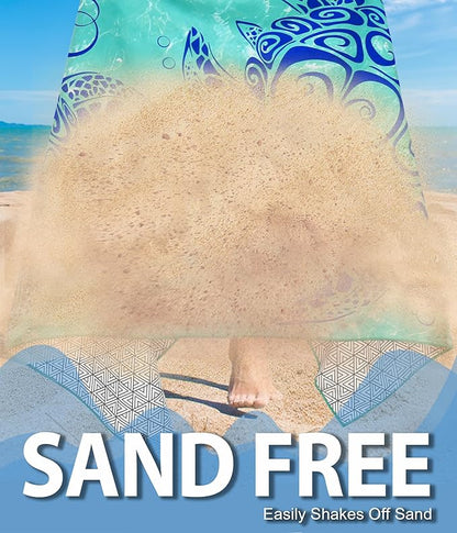Microfiber Beach Towel – Turtle Bubbles Quick Dry Lightweight Sand Free Oversized Large Towel Travel Must Have Swim Pool Yoga Camping Gear Summer Essentials Packable Sandproof Item Gift 71" 32"