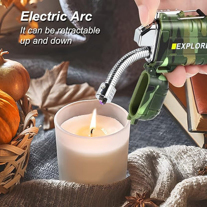 360 Flex Electric Lighter - USB Rechargeable Arc Lighter with Windproof Plasma Flame, Flexible Neck Grill Lighter, Waterproof Candle Lighter for Aromatherapy Camping BBQ -Survival Tactical Gear