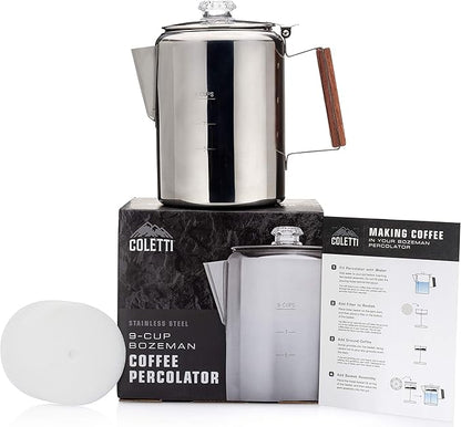 COLETTI Bozeman Percolator Coffee Pot — America’s Favorite Percolator [9 cup]
