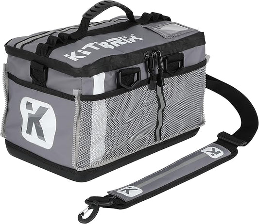 KITBRIX Large Gym Bag - Waterproof Sports, Travel & Outdoor Duffle Bag - Kit & Equipment Bags for Football, Soccer, Swimming, Cycling, Running, Triathlon, Baseball, Hockey - Gray