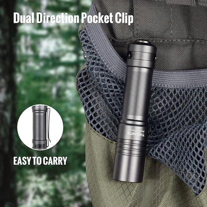 ThruNite Archer Pro V2 EDC Flashlight - 950 Lumens, USB-C Rechargeable, Tail Switch LED Penlight for Camping, Outdoor & Emergency - Cool White (Grey)