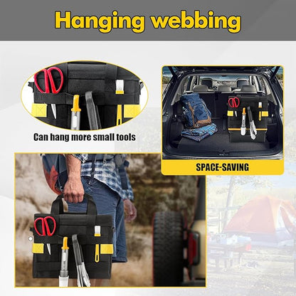 Multifunctional Camping Storage Duffel Bag With Handles,Picnic Camping Organizer with Adjustable Dividers,Large Tool Tote Bag Collapsible for Outdoor Camping/Sports/Travel/GYM-Black