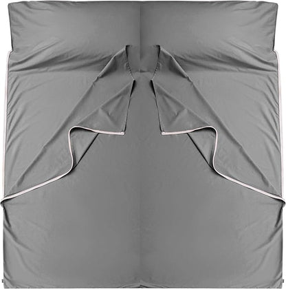 Brand - GANNAFEE Cotton Sleeping Bag Liner with Zipper - 100% Cotton Travel Sheet Sleep Sack Adult - Travel Sleeping Bag for Hotels Camping Hiking