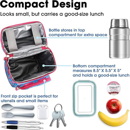 J World Corey Kids Lunch Bag. Insulated Lunch-Box for Boys Girls, Nordic