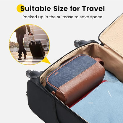 Vorspack Travel Toiletry Bag - Canvas Toiletry Bag for Men Water Resistant Skincare Bag Dopp Kit for Bathroom Toiletries Accessories Gifts - Navy Blue