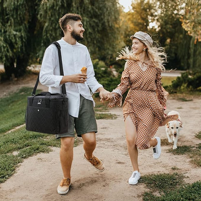 MIER 18L Large Soft Cooler Insulated Picnic Bag for Grocery, Camping, Car, Black