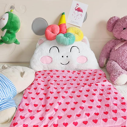 Happy Kids Sleeping Bag, Animal Bags, Sleepy Sack, Comfy, Cozy, Compact, Sleeping Bag with Pillow, Soft Pillow, Nap Mat, Wram Plush with Cotton, Slumber Bag