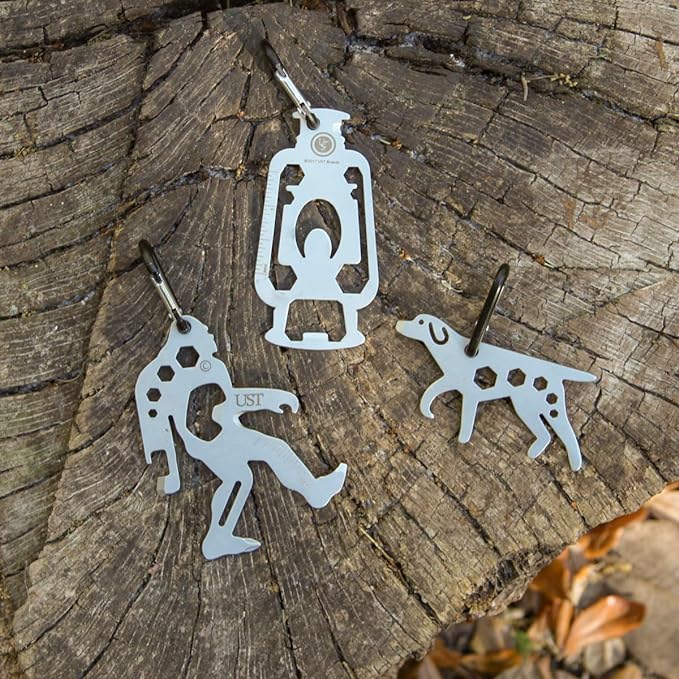 UST Tool-a-Long Multi-Tool Carabiners with Durable, Compact Stainless Steel Construction for Hiking, Kayaking, Camping, Travel and Outdoor Survival