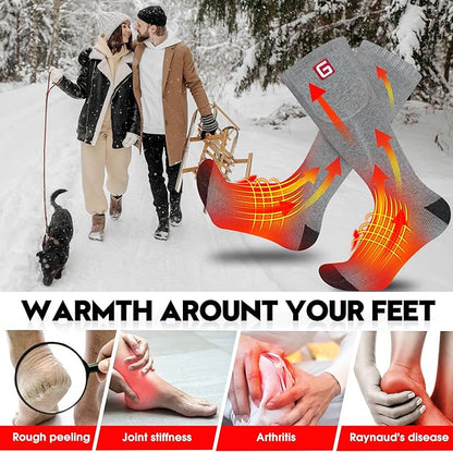 Heated Socks Women Electric Battery Socks Thermal Insulated Socks for Arthritis, Winter Thick Warm Cotton Sox Heating Foot Warmer, Unisex & USA 6-13 Size