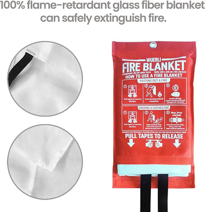 Fire Blanket for Home and Kitchen, 40" x 40", Emergency Fire Blanket, 2 Pack
