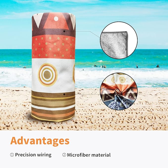 Hiturbo Microfiber Beach Towel-Quick Fast Dry Super Bath Towels Absorbent Lightweight Pool Beach Blanket, Ultra Compact Perfect for Travel Pool Swimming Bath Camping Yoga Gym Sports