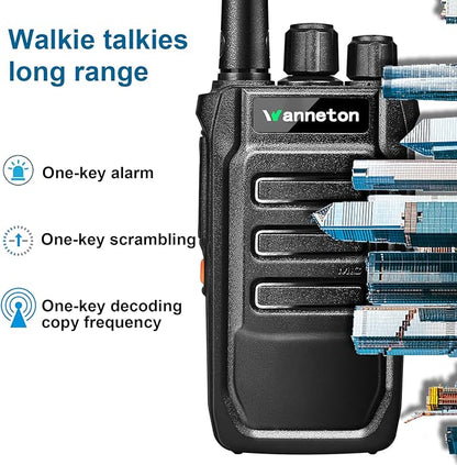 F1 GMRS walkie talkies for Adults Long Range,One-Key decoding Copy Frequency, Compatible with Most Portable Handle Two Way radios,16 CH, 205 Privacy Codes, VOX, Scan, programmable(2 Pack)