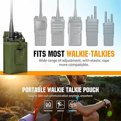 IronSeals 2 Pack Tactical Molle Adjustable Interphone Storage Bag Outdoor Sports Radio Pouch for Two Ways Walkie-talkie