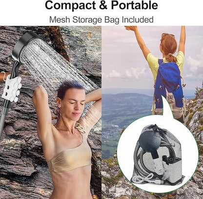 PChero Portable Camping Shower, Outdoor Electric Shower Pump with 5200mah USB Rechargeable Battery, Camping Shower Head Nozzle for Hiking, Traveling, Washing