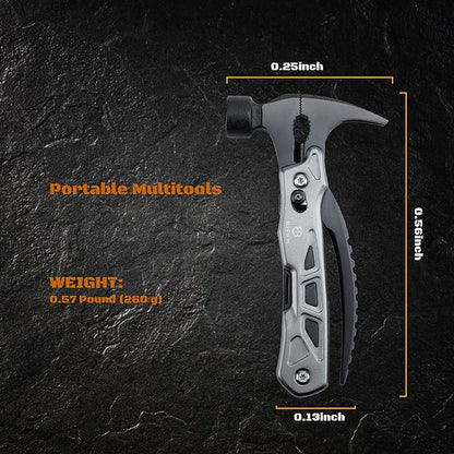 12-in-1 Multitool Pocket Knife with Safety Lock, Durable Nylon Sheath, Multi-Tool for Outdoor, Camping, Ideal Gifts for Father, Husband, Boyfriend Stocking Stuffers Christmas Gifts for Men (silver)
