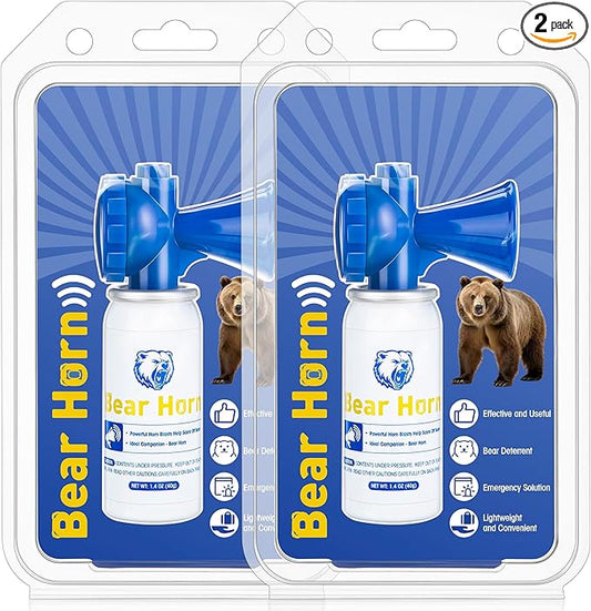 2 Pack 1.4oz Bear Horn Self Defense, Loud Air Horn for Bears, 120dB Heard up to 1/2 Mile Away, Air Horns for Safety for Wild Animals, Bear Alarm Scare Bears, Ideal for Hiking