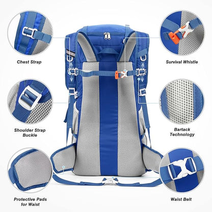 HOMIEE 50L Hiking Backpack Travel Bag Waterproof Camping Backpack with Rain Cover Lightweight Backpacking Backpack Rucksack