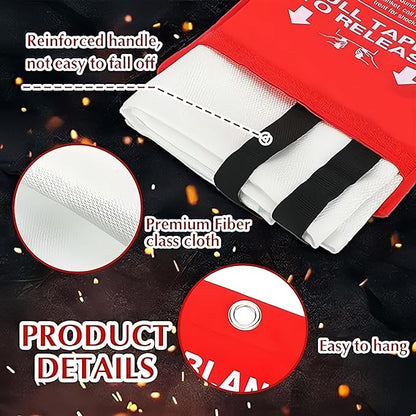 Fire Blankets Emergency for Home,39.4"x39.4" Emergency Fire Blanket for Kitchen Office Warehouse Car Camping Grill Fireplace. (4 Pack)