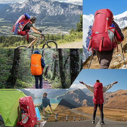 HOMIEE 50L Hiking Backpack Travel Bag Waterproof Camping Backpack with Rain Cover Lightweight Backpacking Backpack Rucksack