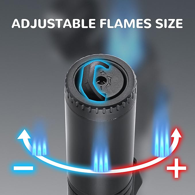 2 Pack Torch Lighter Triple 3 Jet Flame Refillable Butane Lighter Windproof Adjustable Portable Lighter for BBQ Candle Camping Men Women Gift (Butane Not Included) Black