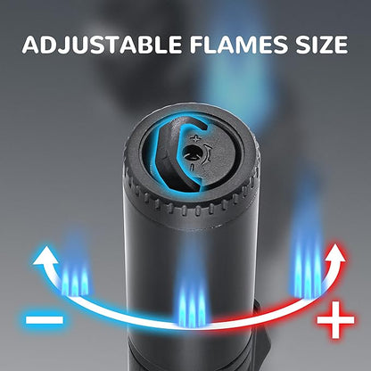 2 Pack Torch Lighter Triple 3 Jet Flame Refillable Butane Lighter Windproof Adjustable Portable Lighter for BBQ Candle Camping Men Women Gift (Butane Not Included) Black