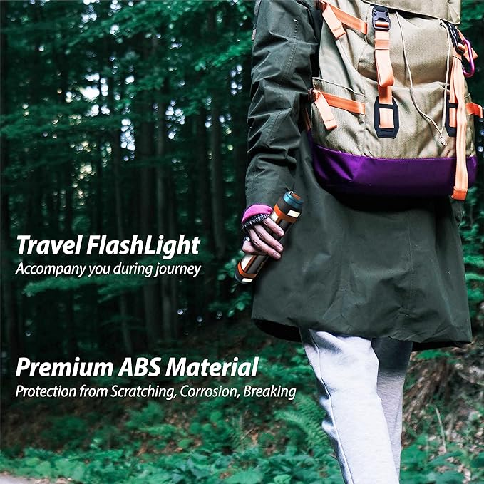 Rechargeable Flashlight IP68 Waterproof Magnetic Flashlight with Portable Charger and Glass Breaker 9 inch Multi Function Car Flashlight for Emergency, Hiking, Camping, Travel