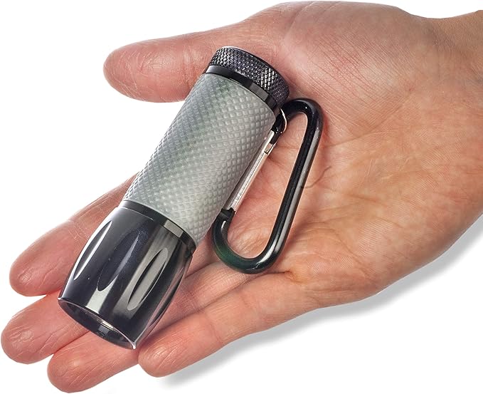 Carson LEDSight PRO LED Flashlight with 9 LED Bulbs with Two Brightness Settings and Carabiner Clip Attachment (SL-55)