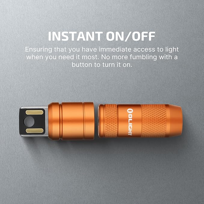 OLIGHT IMINI 2 EDC Rechargeable Keychain Flashlight, 50 Lumens Compact and Portable Mini Light, Tiny LED Keyring Lights with Built-in Battery Ideal for Everyday Carry and Emergencies (Orange)